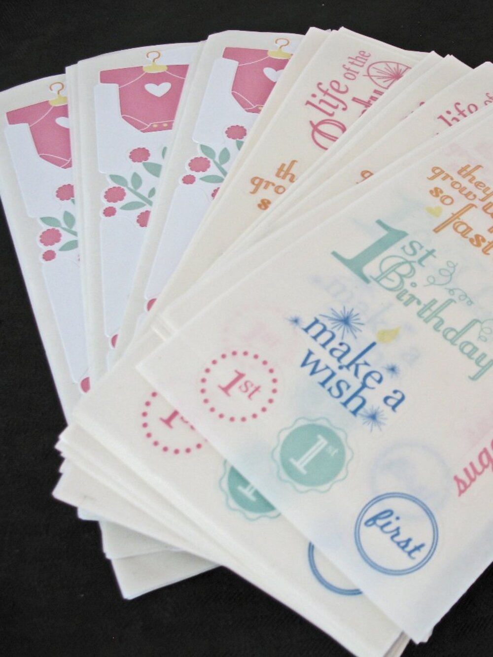 Creative Memories stickers 8 inch Baby Girl, Stork